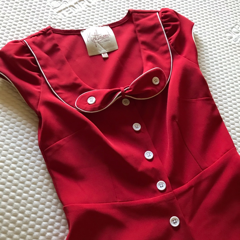 Myrtlewood of California Red Retro Swing Dress